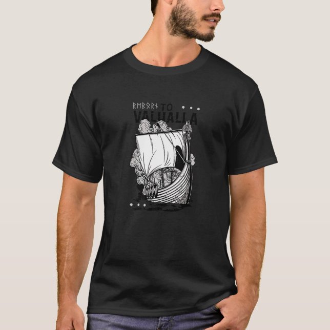 Odin Vikings Valhalla Mittelalter Liebe Wikingboot T-Shirt (Vorderseite)