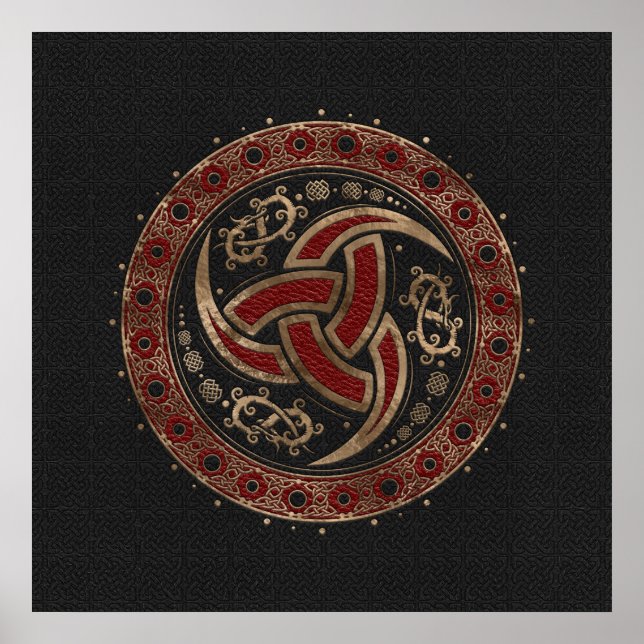 Odin's Horn Black and Red Leather and Gold Poster (Vorne)