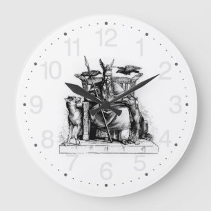 Odins Raben auf steinernem Thron Wikinger-Mytholog Große Wanduhr