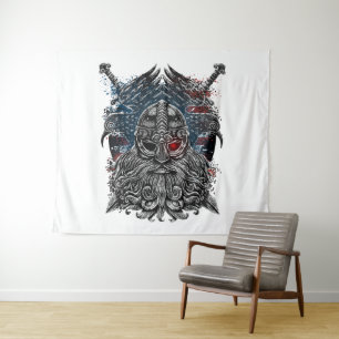 Odins Raben und Schwerter Wikinger-Mythologie USA- Wandteppich