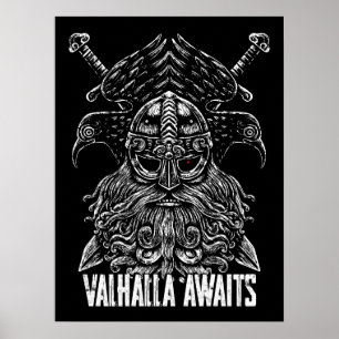 Odins Raben Viking Mythologie Valhalla wartet Poster