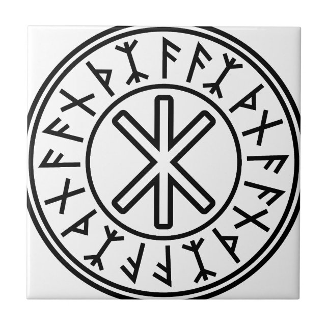 Odins Schutz No.2 (Schwarzes) Fliese (Vorderseite)