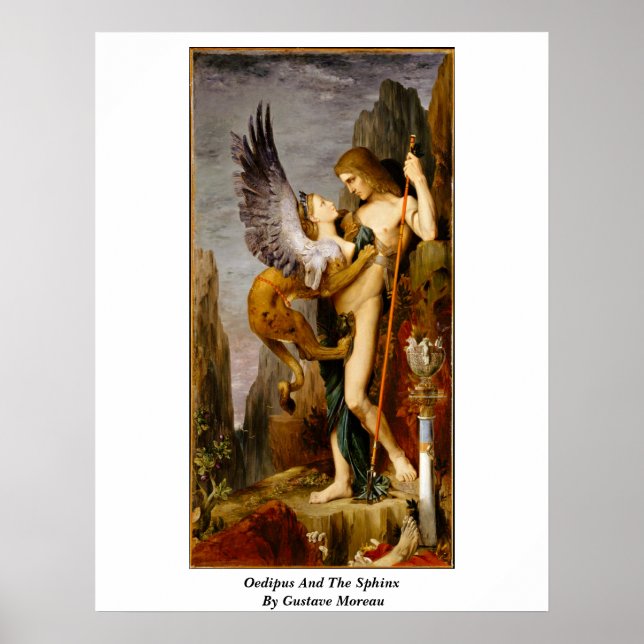 Ödipus und Sphinx von Gustave Moreau Poster (Vorne)