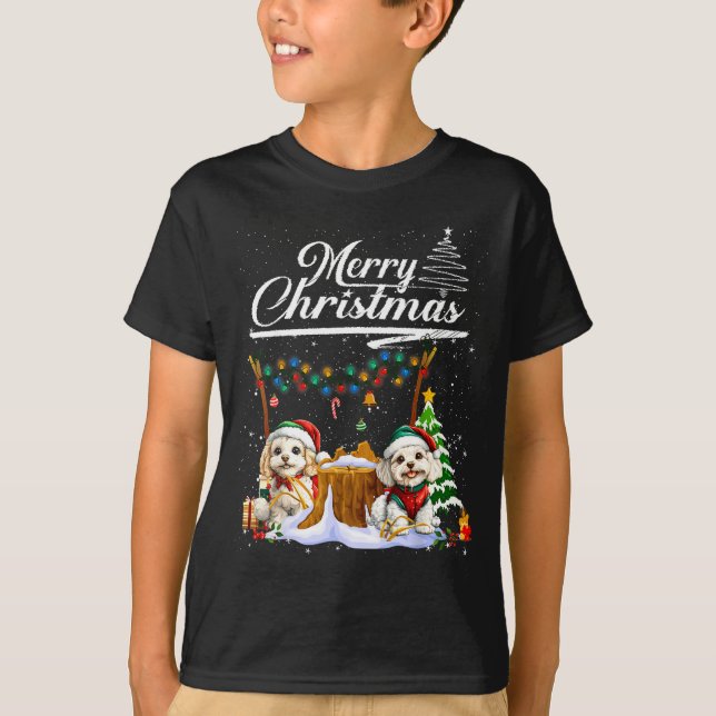 Odle Christmas Tree Lights Decorations Dog Lover X T-Shirt (Vorderseite)