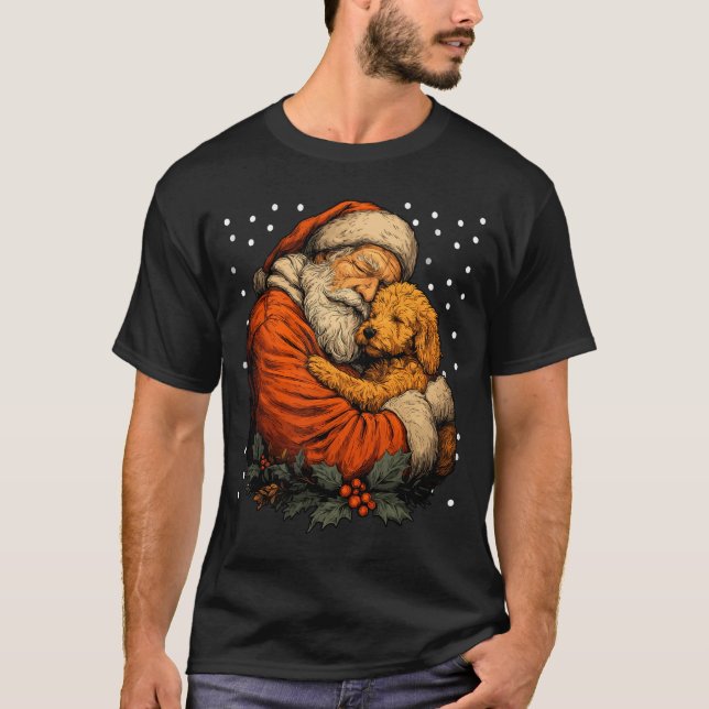 Odle Dog And Santa Claus Winter Season Christmas A T-Shirt (Vorderseite)