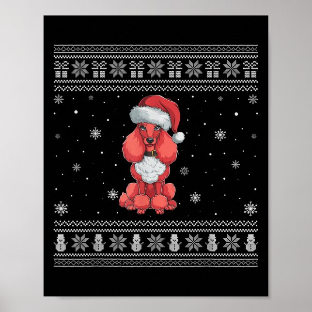 Odle Dog Lovers Men Women Santa Ugly Xmas Sweater  Poster (Vorne)