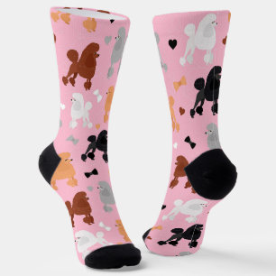 Odles of Poodles and Bows Muster Pink Socken
