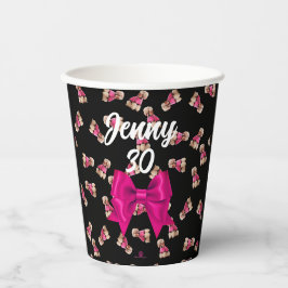 Odles of Poodles (rosa auf schwarz) Party Pappbecher