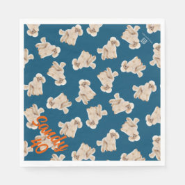 Odles of Poodles (weiß auf blau) Party Neapel Serviette
