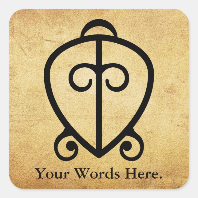 Odo Nnyew Fie Kwan | Power der Liebe Quadratischer Aufkleber (Vorderseite)