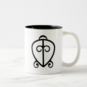 Odo Nnyew Fie Kwan   Power des Liebe-Symbols Zweifarbige Tasse