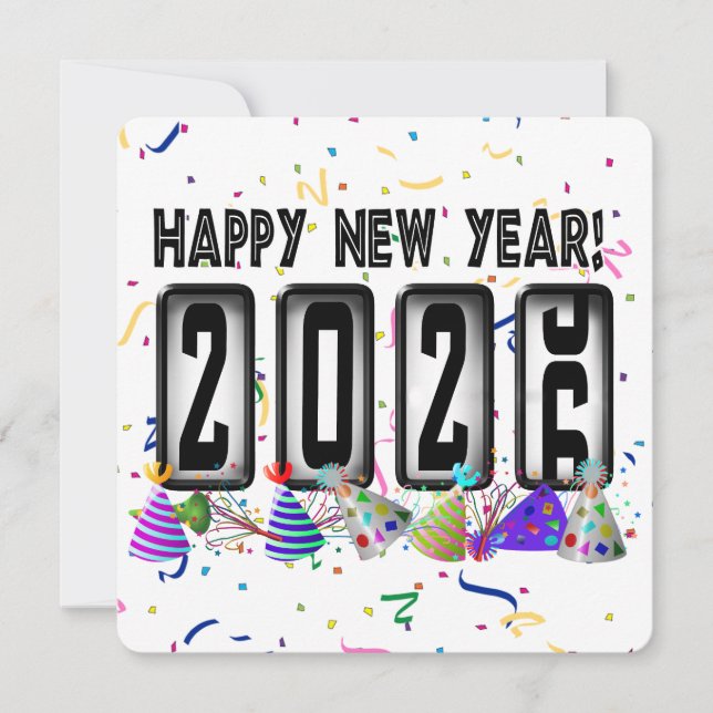 Odometer New Years Party 2026 Einladung (Vorderseite)