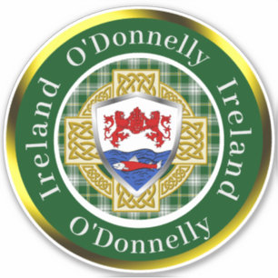 O'Donnelly Irish Shield/Celtic Cross Personalisier Aufkleber