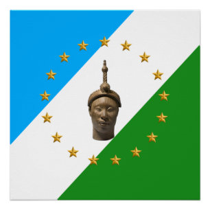 Oduduwa Republic Flag   Yoruba Nation Poster