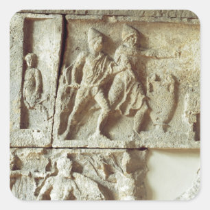 Odysseus entdeckt die Eigner seiner Ehefrau Quadratischer Aufkleber