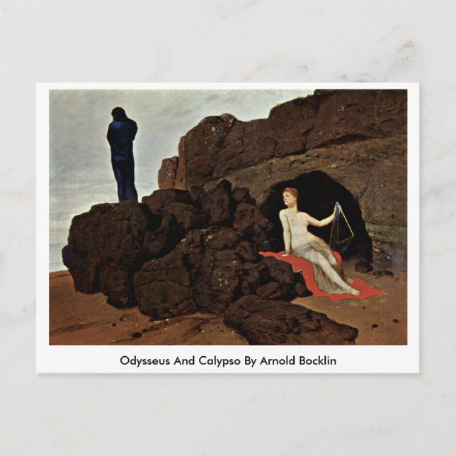 Odysseus und Calypso von Arnold Bocklin Postkarte (Vorderseite)