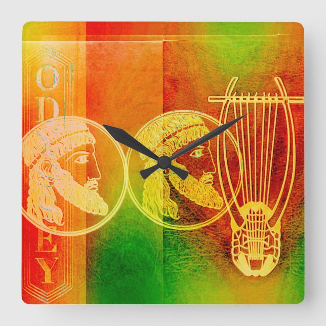 Odyssey Square Wall Clock Quadratische Wanduhr (Vorderseite)