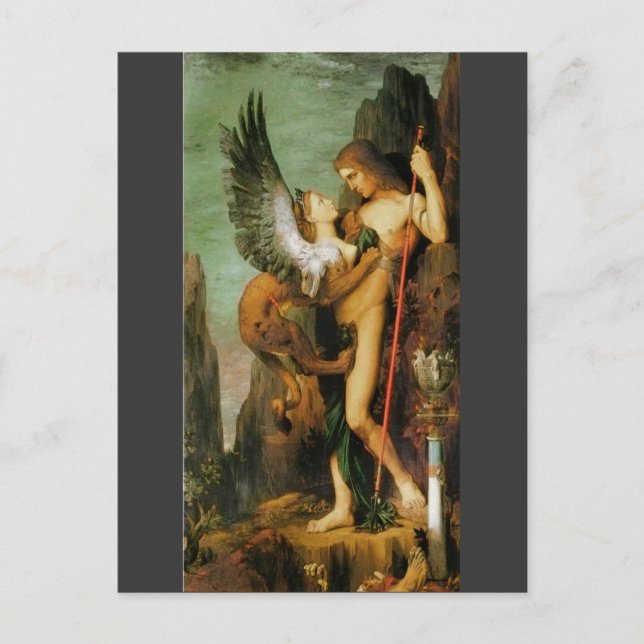Oedipus und Sphinx von Gustave Moreau Postkarte (Vorderseite)