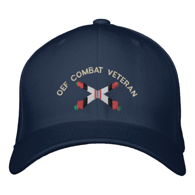 OEF Combat Veteran Artillery überquerte Cannon Hat Bestickte Kappe (Vorderseite)