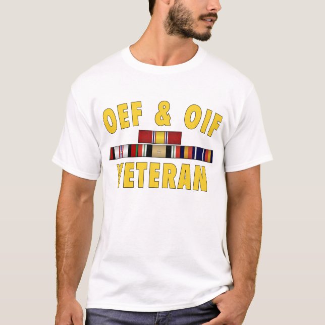 OEF u. OIF Veteran - vorderes Logo T-Shirt (Vorderseite)