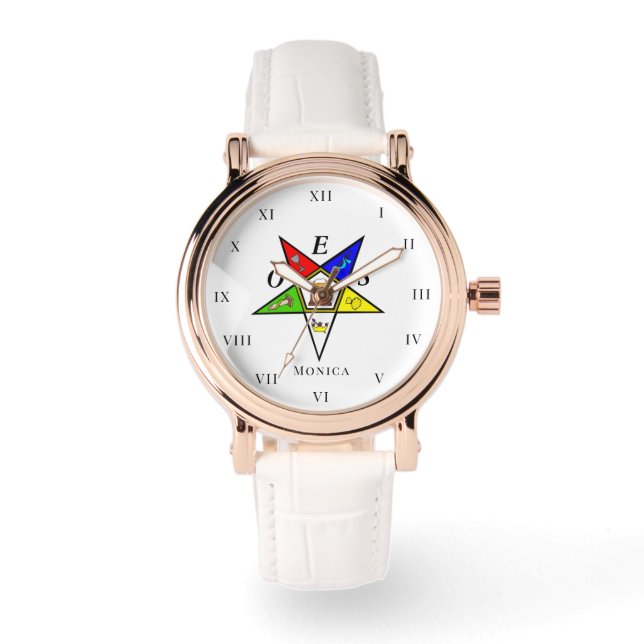 OES Eastern Star Schwester Freemason Wohltätigkeit Armbanduhr (Vorderseite)