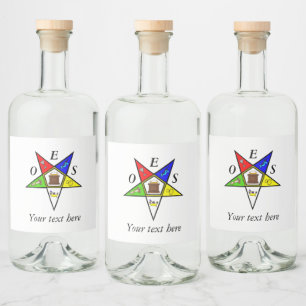 OES Eastern Star Schwester Freimaurer Orden Alkoholflaschenetikett