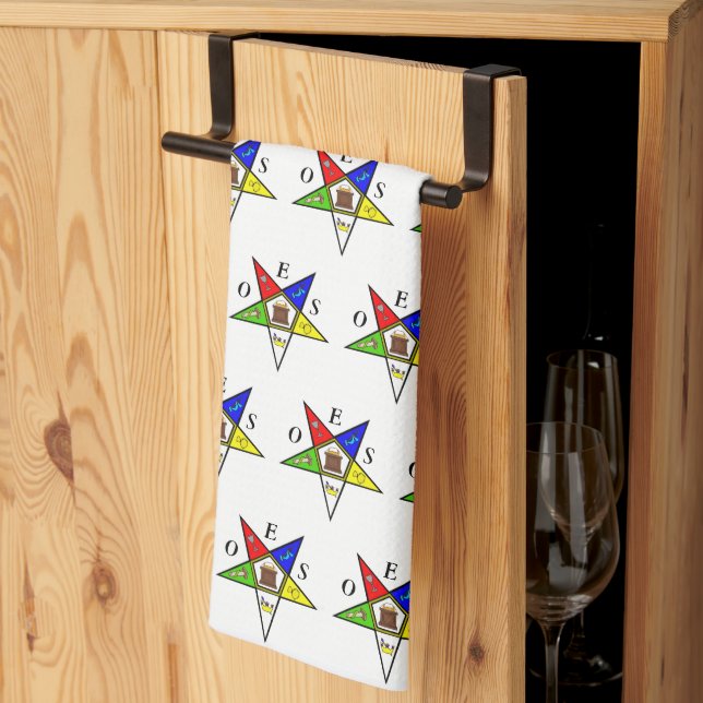 OES Eastern Star Schwester Masonic Freimaurerei Geschirrtuch (Drittel gefaltet)