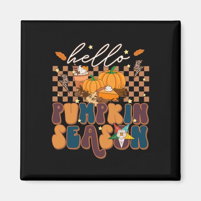 OES Hello Fall Pumpkin Saison der Eastern Star Magnet (Vorne)