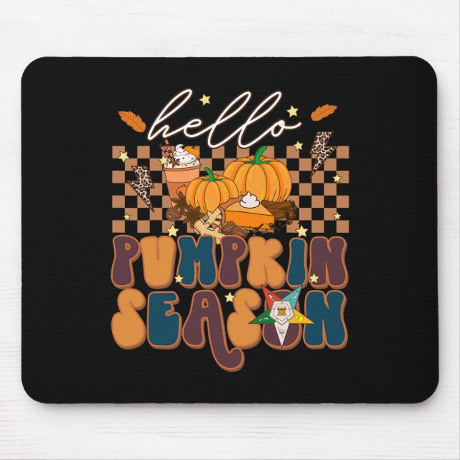 OES Hello Fall Pumpkin Saison der Eastern Star Mousepad (Vorne)