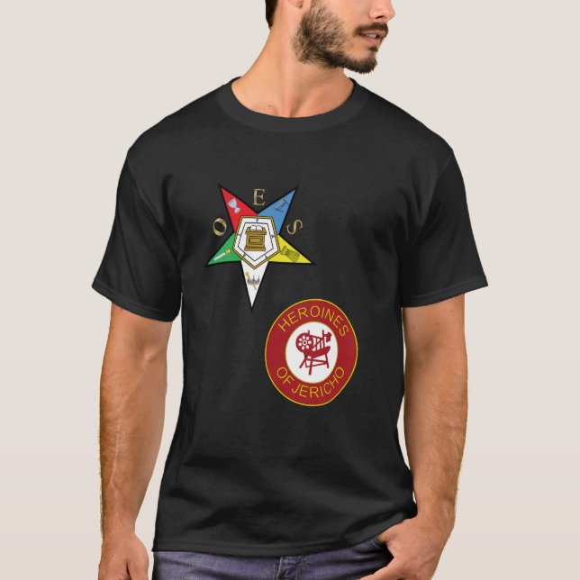 OES Heroines of Jericho Split Order Eastern Star P T-Shirt (Vorderseite)