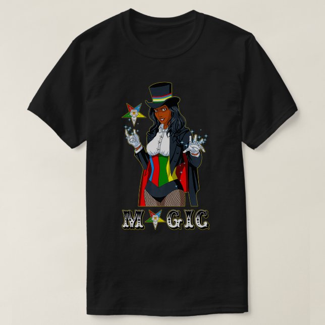 OES Magic Sister Magician Lady Eastern Star St Pat T-Shirt (Design vorne)