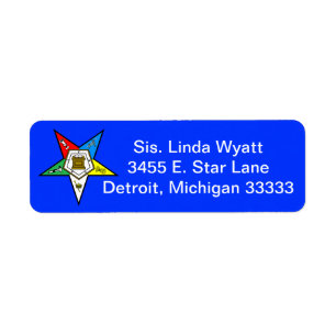 OES Order des Eastern Star Return Mailing Label