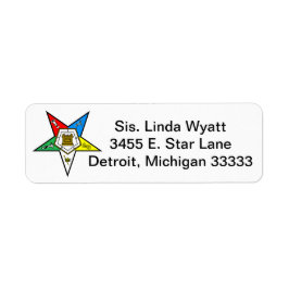 OES Order des Eastern Star Return Mailing Labels