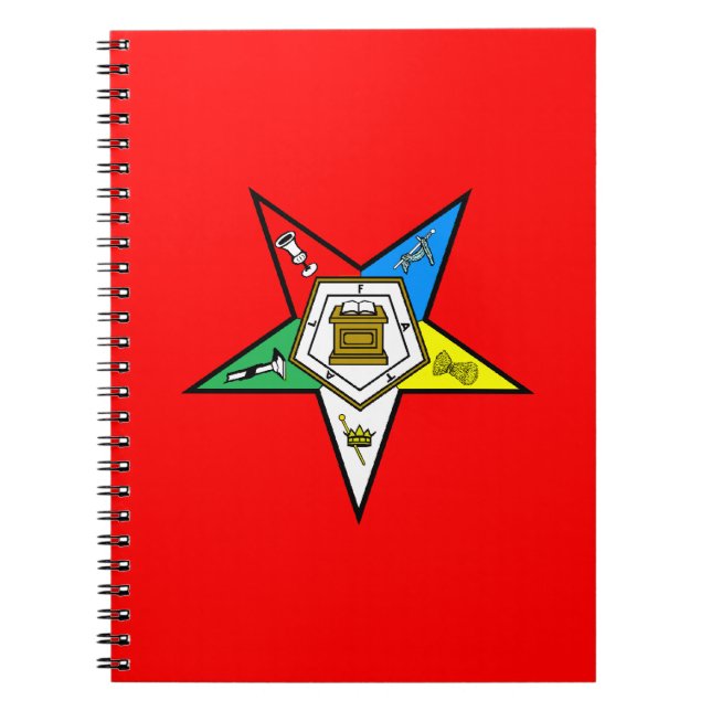 OES Order of the Eastern Star Notebook Notizblock (Vorderseite)