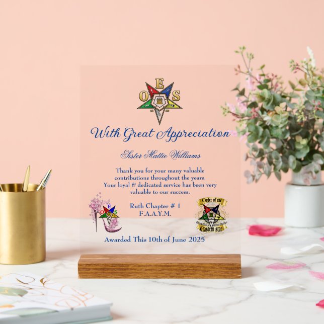 OES-Wertgutschrift Akryllische Zeichen Acrylschild (Hochzeit)