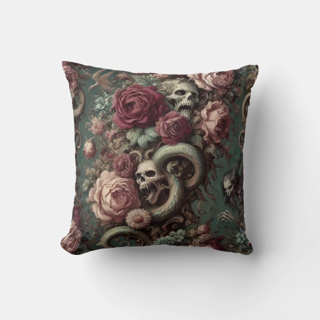 Of Bone & Vine – Gothic Victorian  Kissen (Vorderseite)