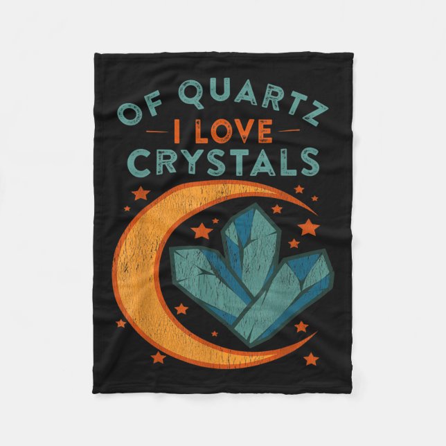 Of Quartz I Love Crystals Funny New Age Humor Pun  Fleecedecke (Vorderseite)