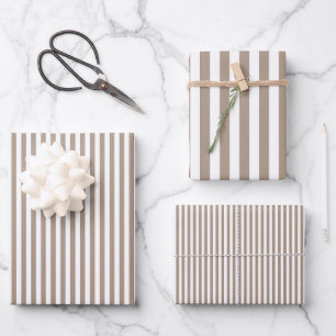 Ofen Kartoffel Braun & Weiße Streifen Geschenkpapier Set