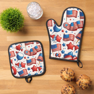 Ofen Mitt 4. Juli Backofen Mitt & Topfhalter Set