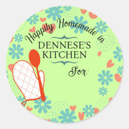 Ofen Mitt Holzlöffel Backaufkleber kochen Runder Aufkleber