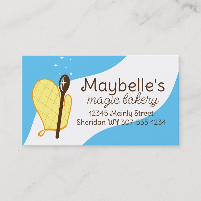 Ofen Mitt Holzlöffel Backbänder Bikerkarten kochen Visitenkarte