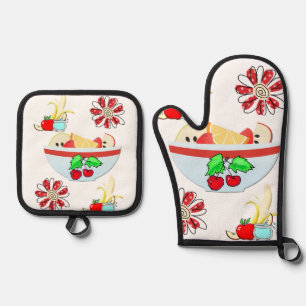 Ofen Mitt und Kartoffelhalter Obst Ofenhandschuh & Topflappen-Set
