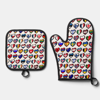 Ofen Mitte - Flaggen Ofenhandschuh & Topflappen-Set
