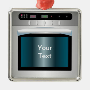 Ofengraphik mit personalisiertem Text Silbernes Ornament