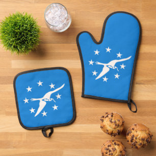 Ofenhandschuh, Topflappen mit der Flagge von Corpu Ofenhandschuh & Topflappen-Set
