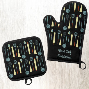  OFENHANDSCHUH & Topflappen-Set