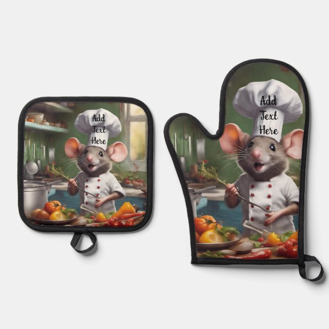 Ofenhandschuh Topflappen Set Personalisieren Chef  (Vorderseite)
