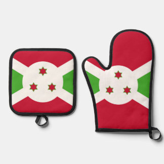 Ofenhandschuh und Topflappen, Flagge von Burundi & Topflappen-Set