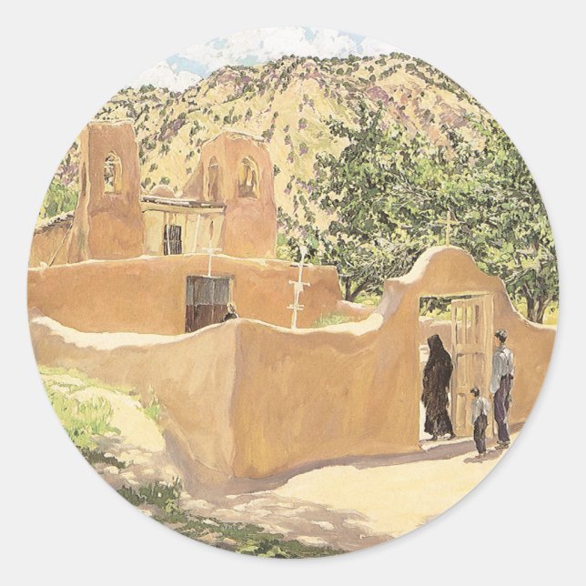 Oferta Para San Esquipula von Walter Ufer Runder Aufkleber (Vorderseite)