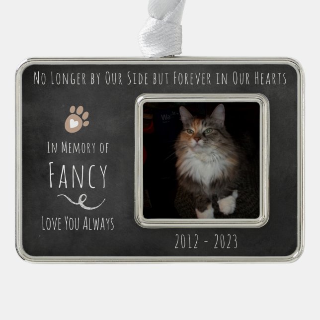 OFever in unserem Herz Chalkboard Foto Rahmen-Ornament Silber (Vorderseite)